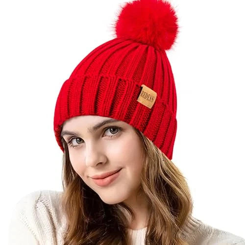 Pom-Pom Beanie Women Cap