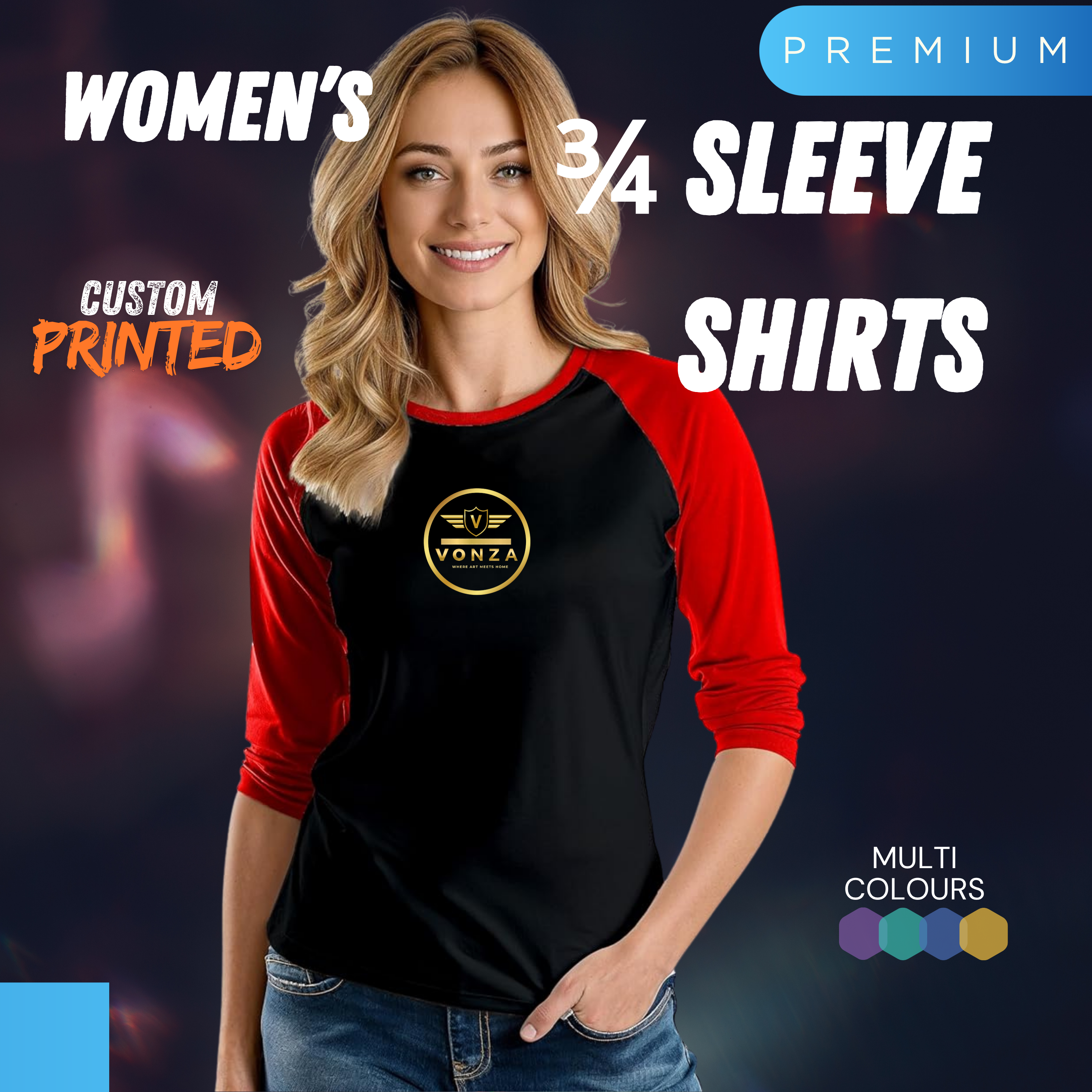 Women's 3/4 Sleeve Shirts